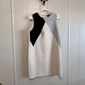 Topshop Colorblock Womens Dress Shift Dress Size 8 / Medium Copper Zipper